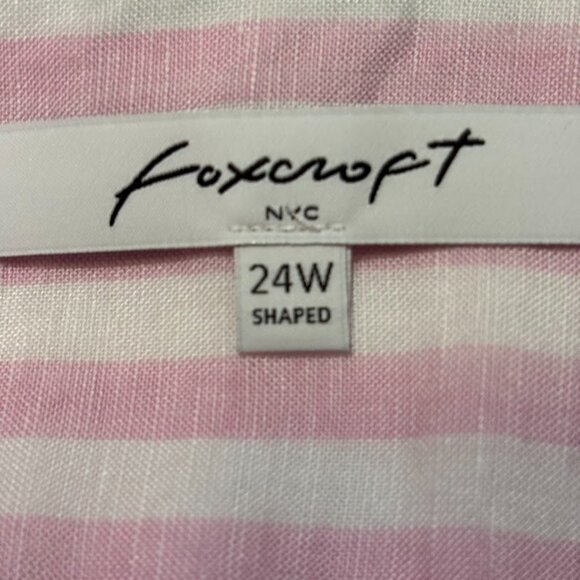 FOXCROFT Top Women's Pink/White with Pockets - size 24W - Picture 7 of 11